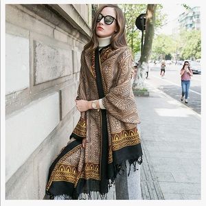 DANA XU 100% Pure Wool Large Size Women Large Scarf Mask Pashmina